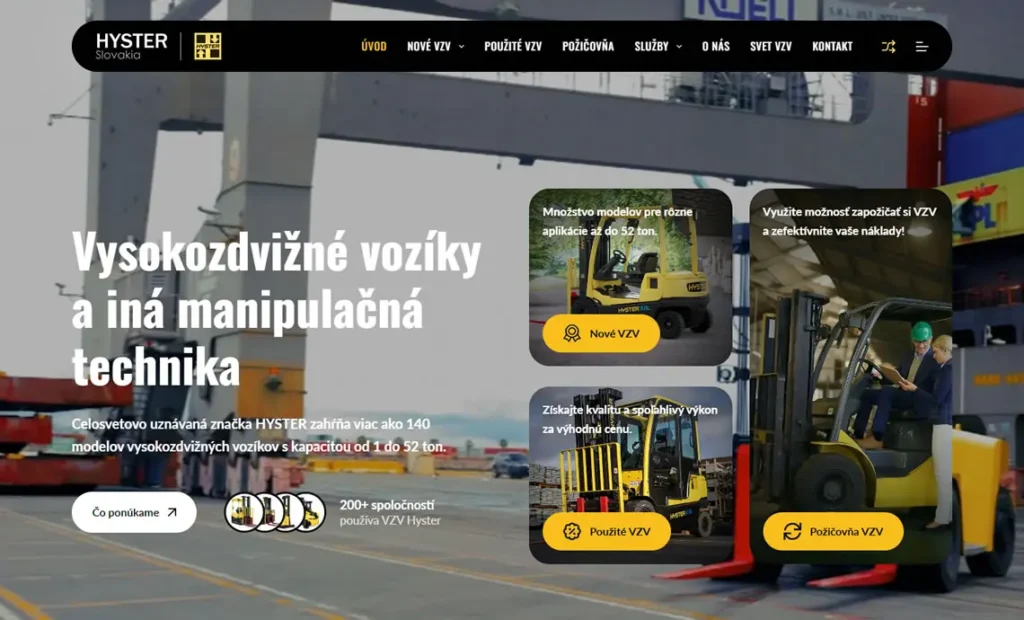 Redizajn web stránky hyster.sk