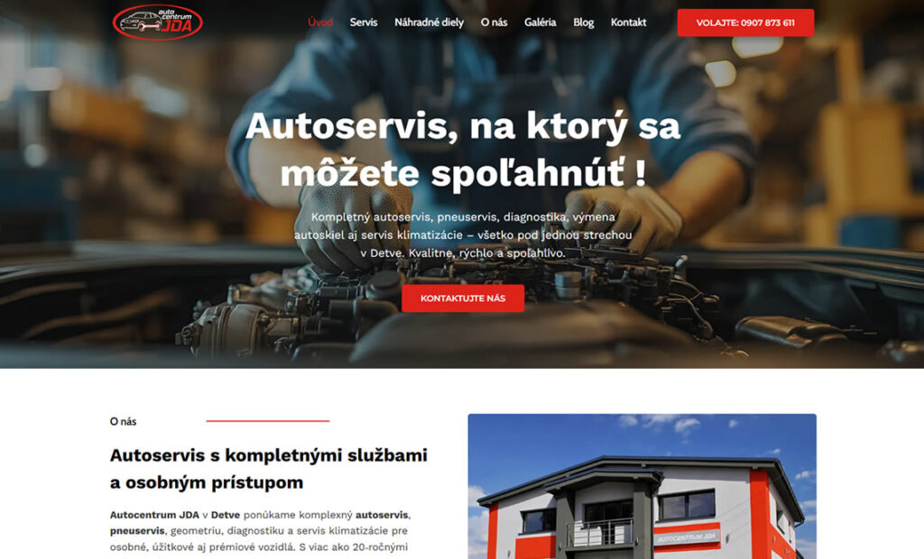 Redizajn web stránky pre profesionálny autoservis v Detve